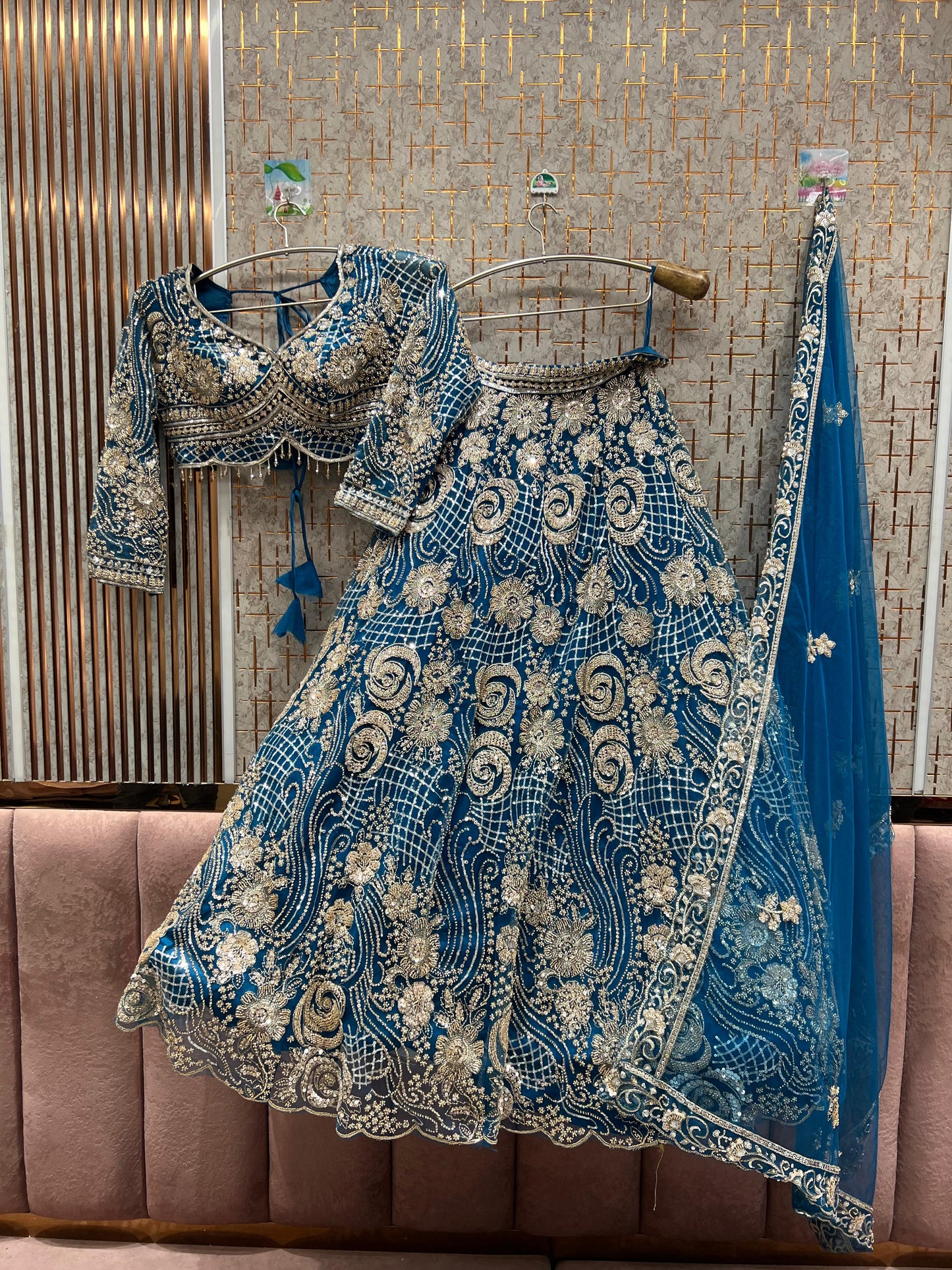 Gorgeous golden Crop Top Lehenga