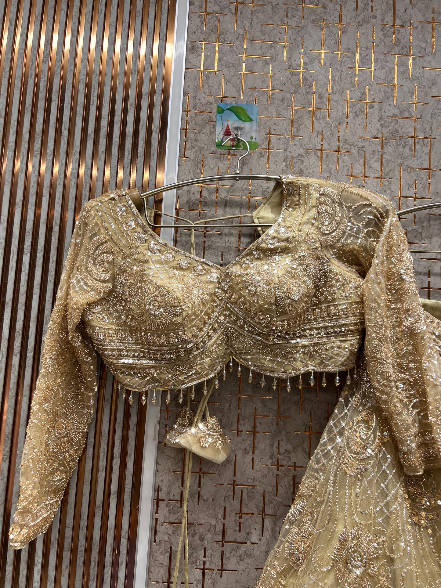 Gorgeous golden Crop Top Lehenga