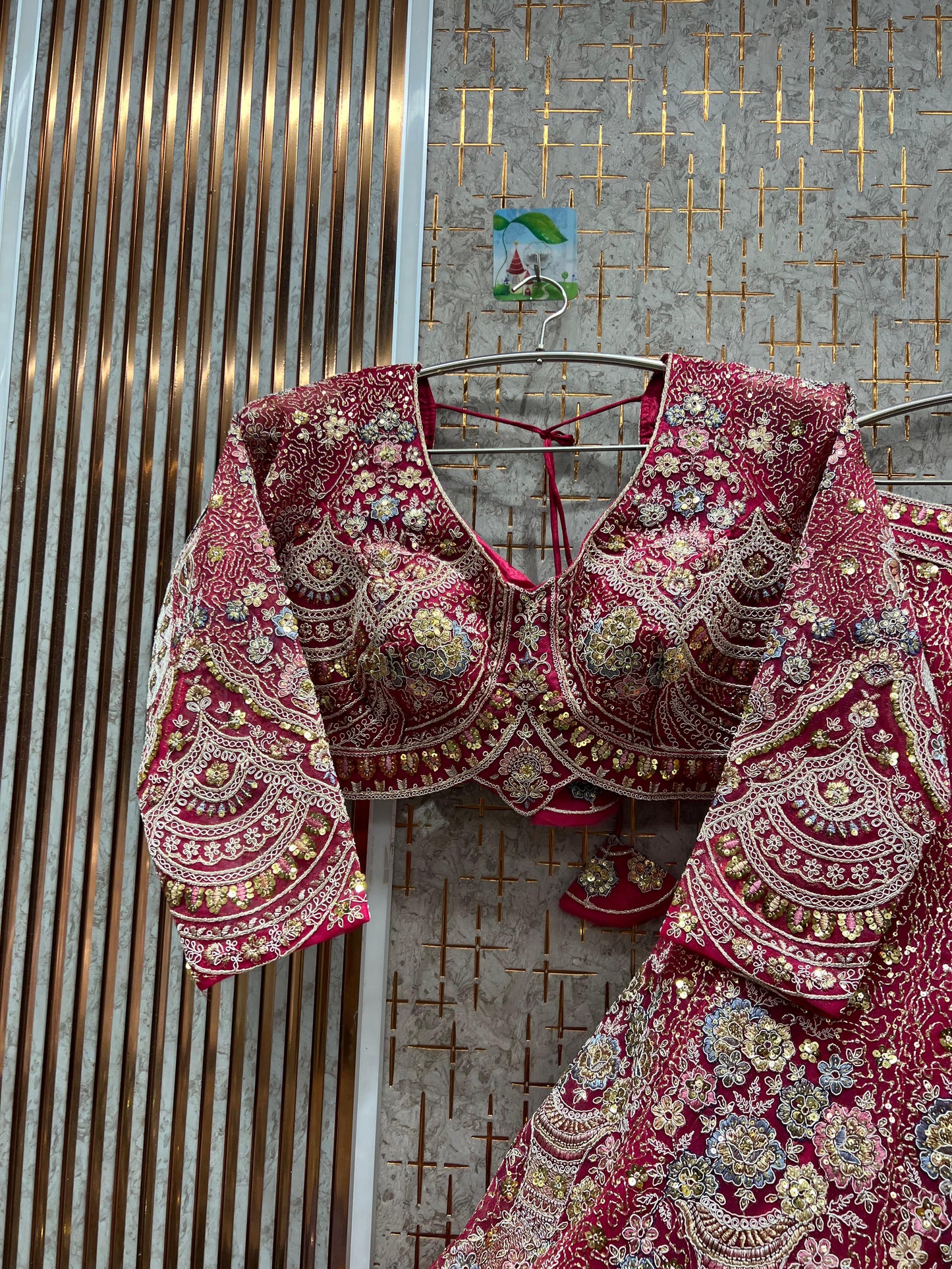 Astonishing Purple Peacock Crop Top Lehenga