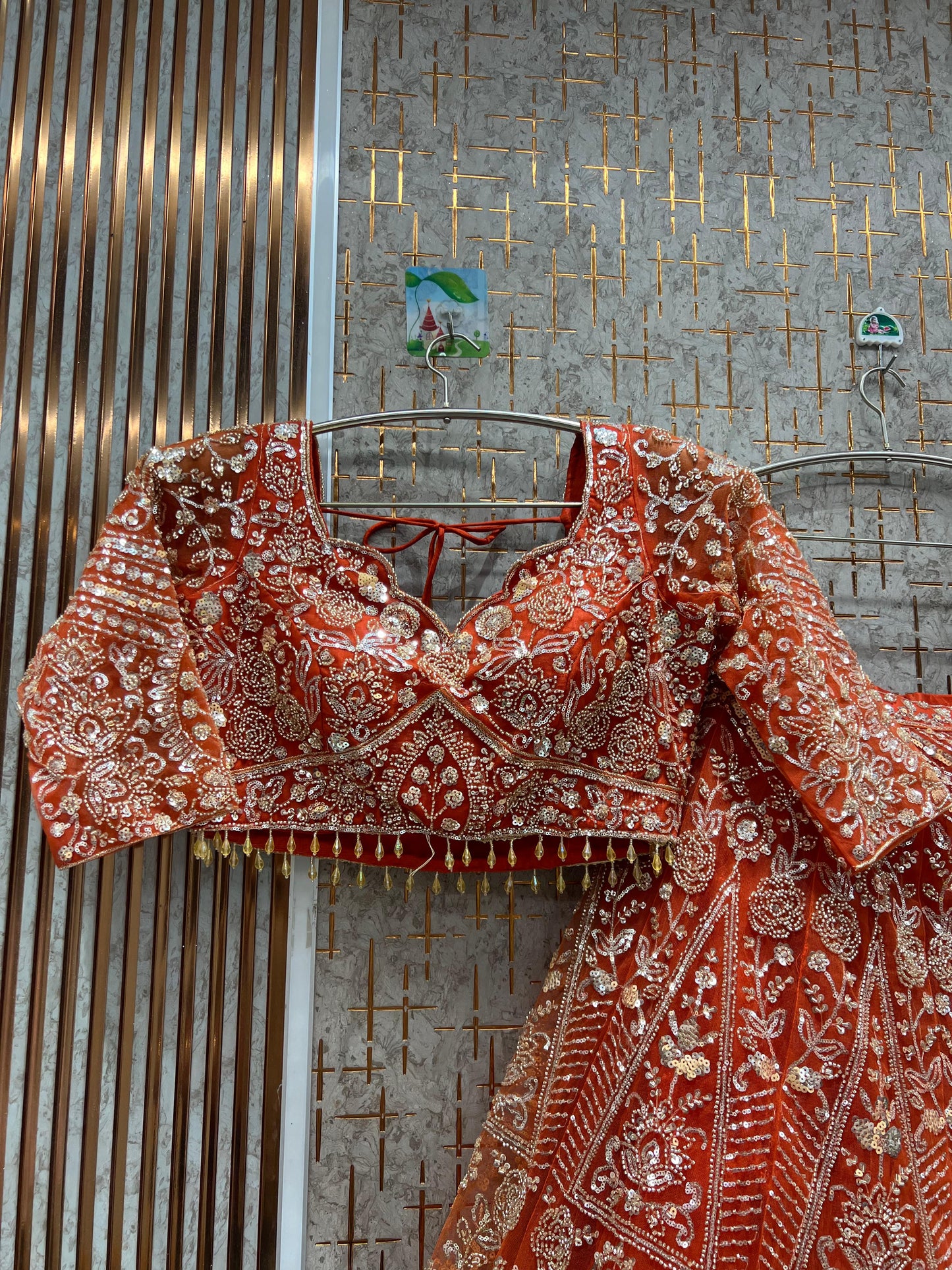 Lavishing Navy blue Crop Top Lehenga