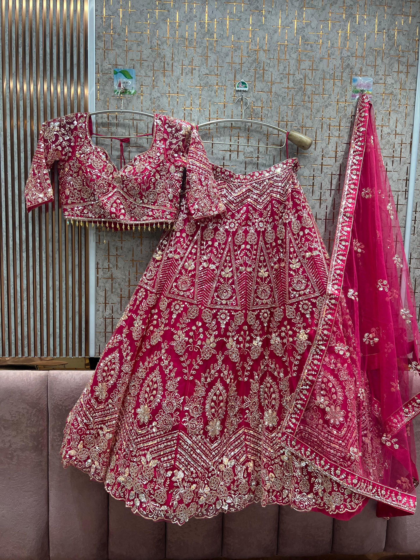 Lavishing Navy blue Crop Top Lehenga