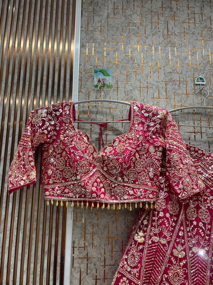 Lavishing Navy blue Crop Top Lehenga