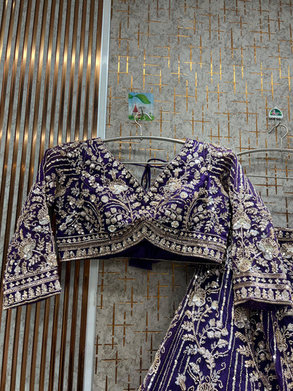 Fantastic purple Crop Top Lehenga