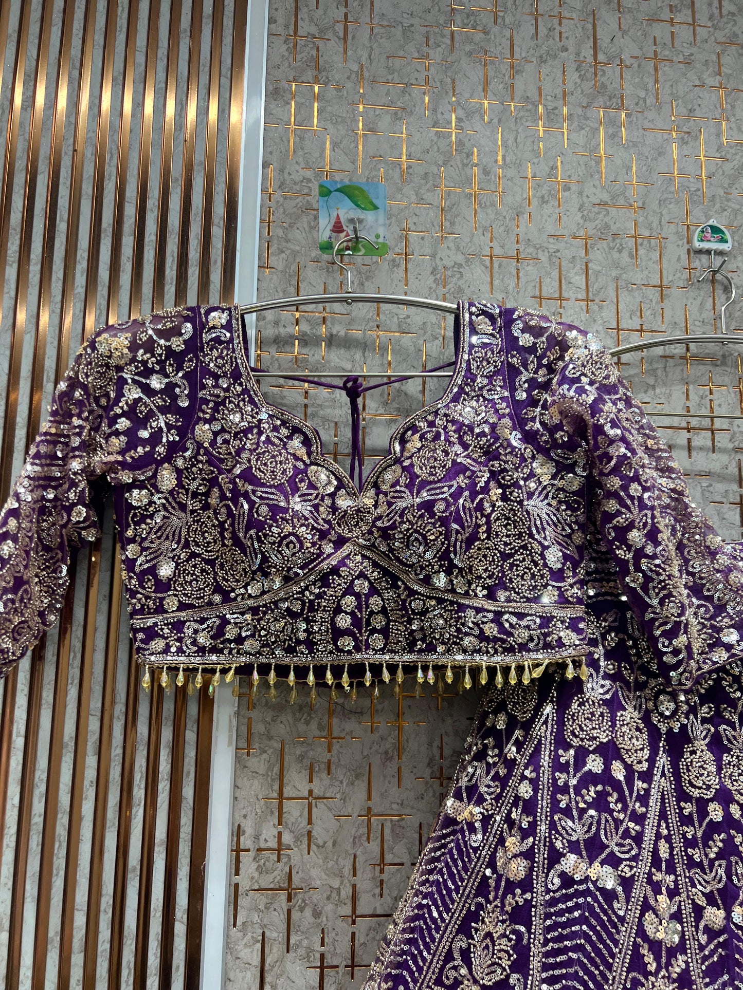 Lavishing Navy blue Crop Top Lehenga