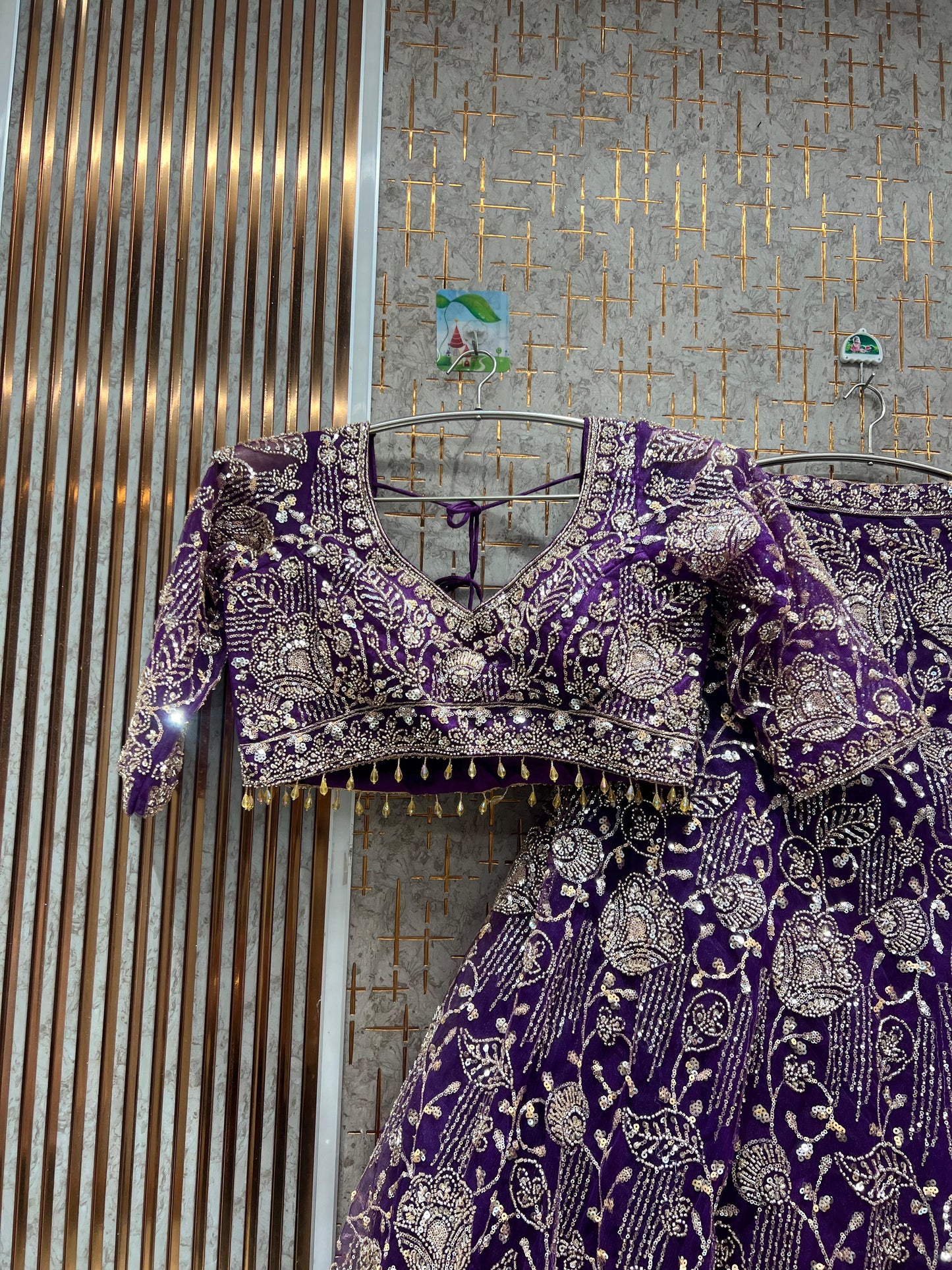 Khoobsurat Sky blue Crop Top Lehenga