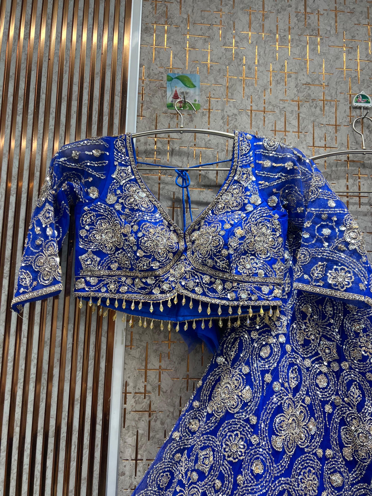 Stunning Sky blue Crop Top Lehenga