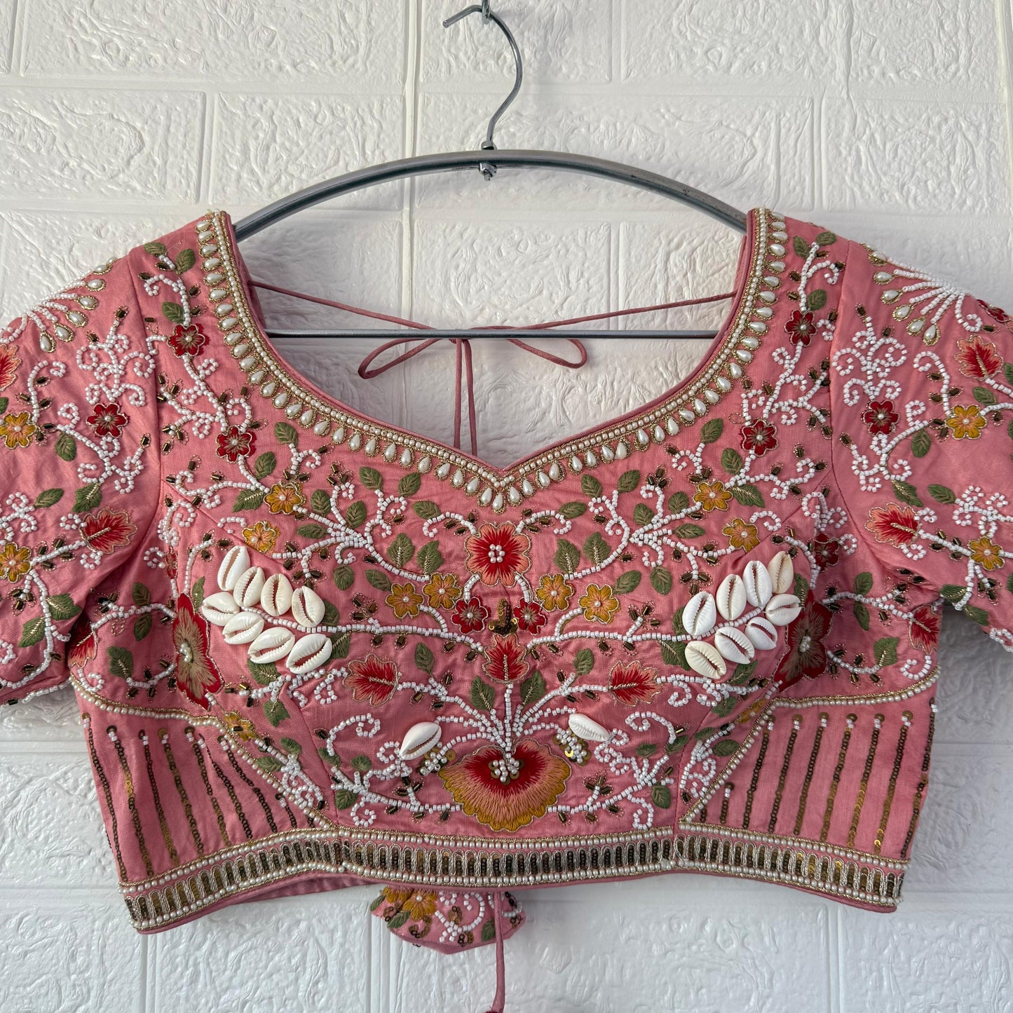 Khoobsurat pink green Crop Top lehenga