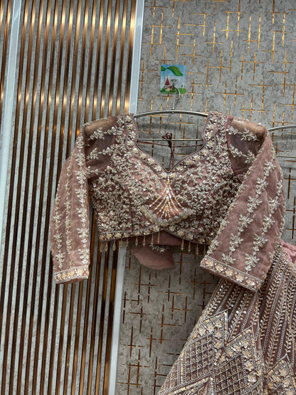 Good looking Purple Crop top Lehenga