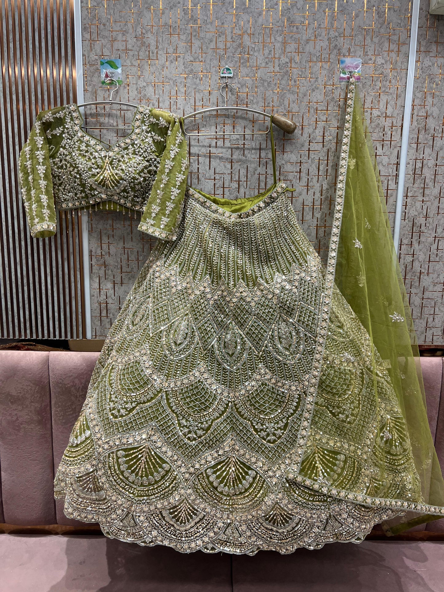 Good looking Purple Crop top Lehenga