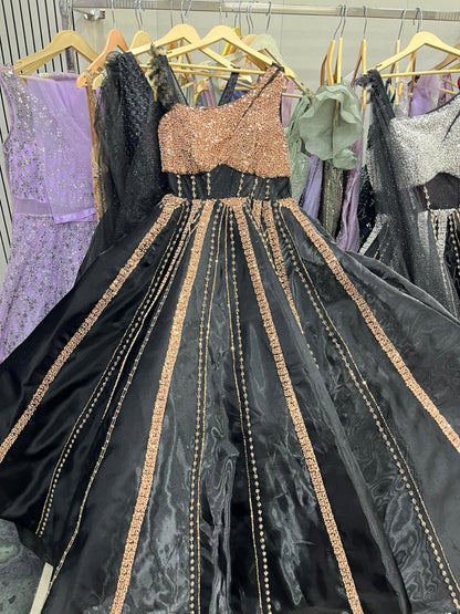 Attractive Silver black gown