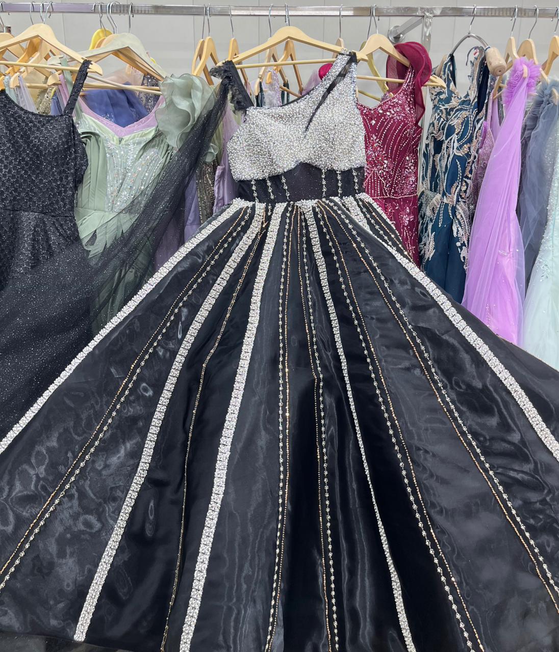 Attractive Silver black gown