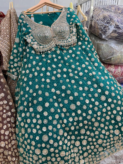 Designer Hot pink Crop Top lehenga