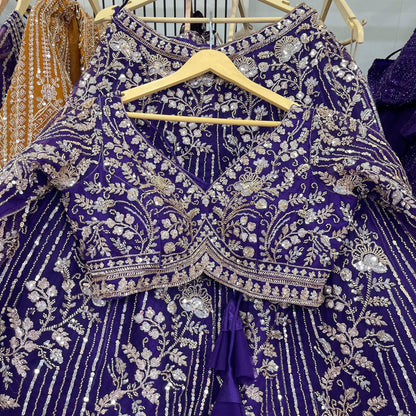 Gorgeous Purple Crop Top Lehenga