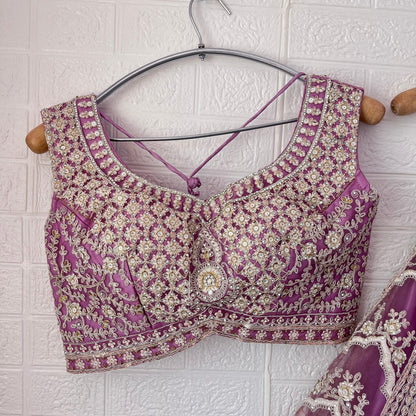 Beautiful baby pink Crop Top Lehenga