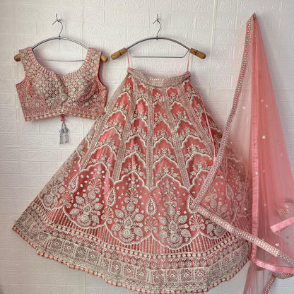 Beautiful baby pink Crop Top Lehenga