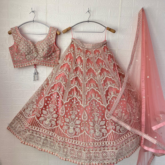 Beautiful baby pink Crop Top Lehenga