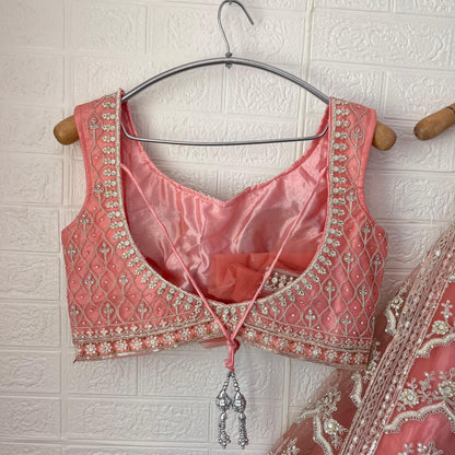 Beautiful baby pink Crop Top Lehenga