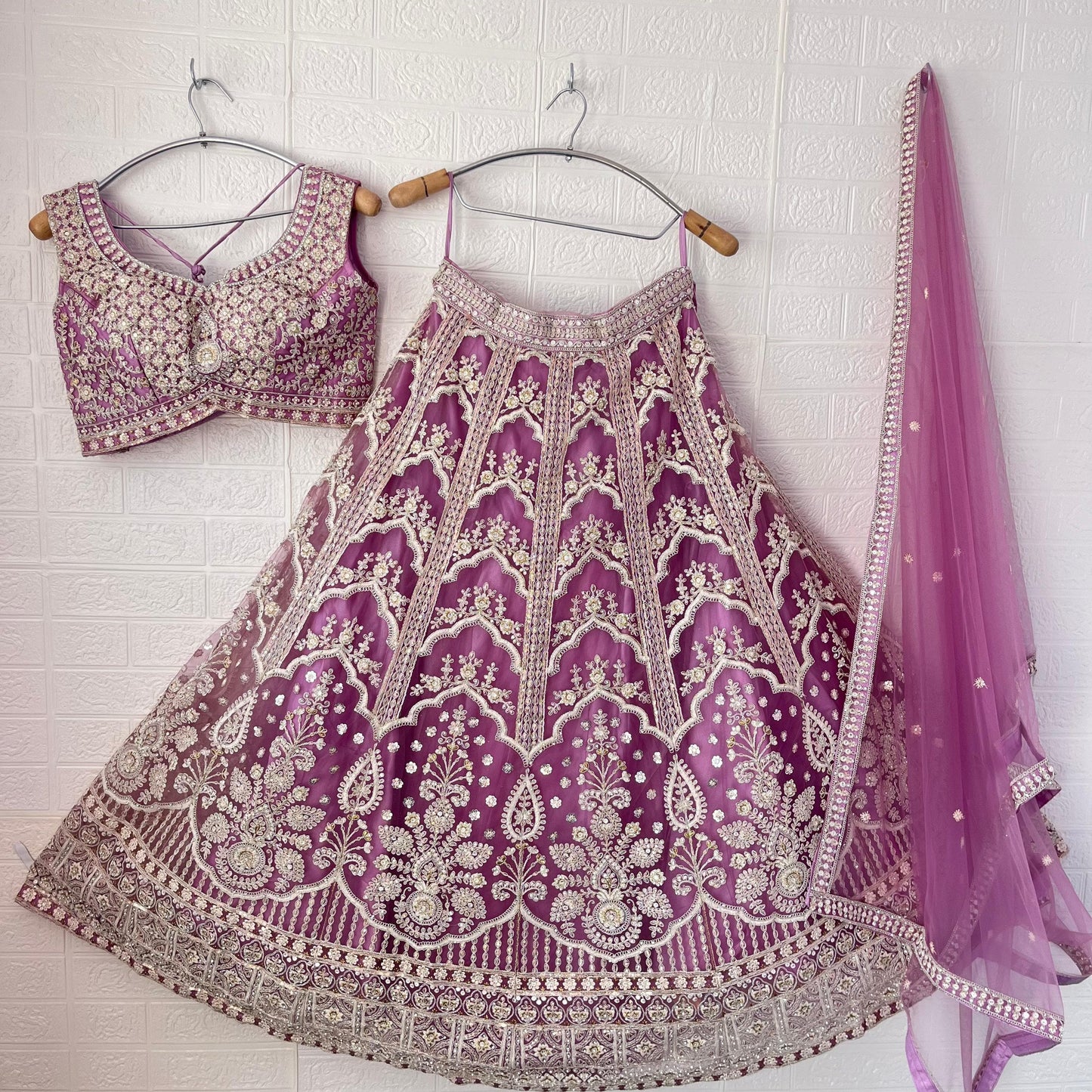 Beautiful baby pink Crop Top Lehenga