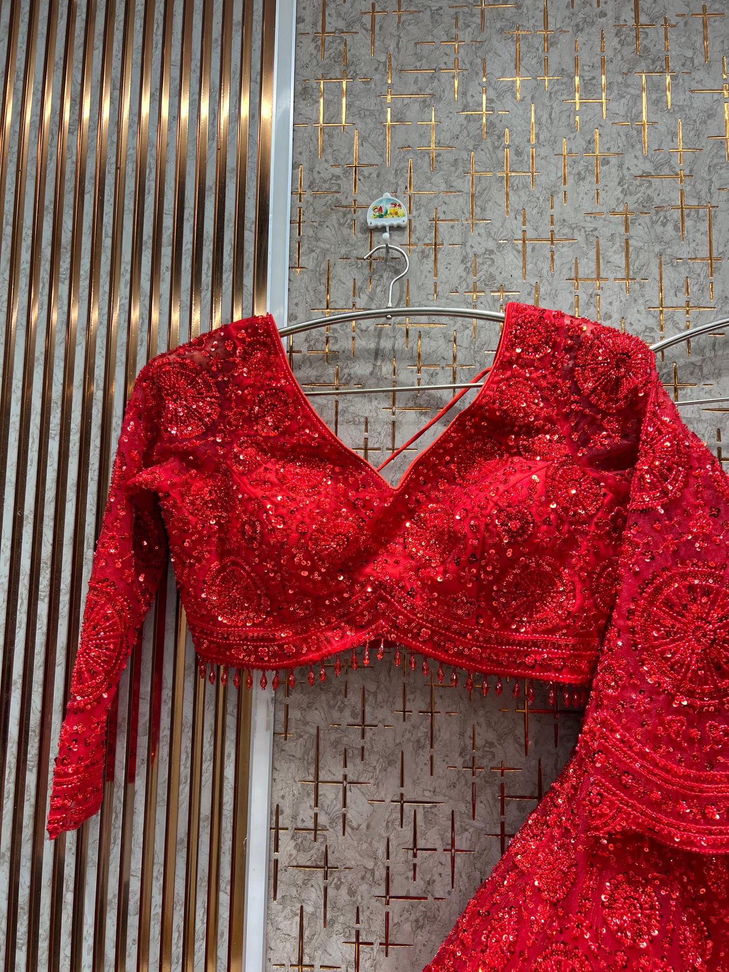 Designer green on green  monotone Crop Top Lehenga