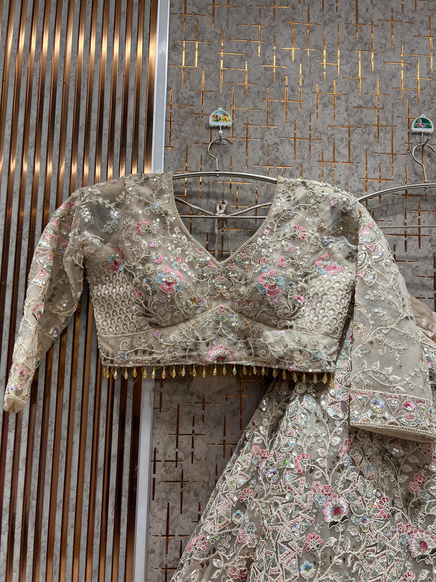 Glamorous Pink Crop Top Lehenga