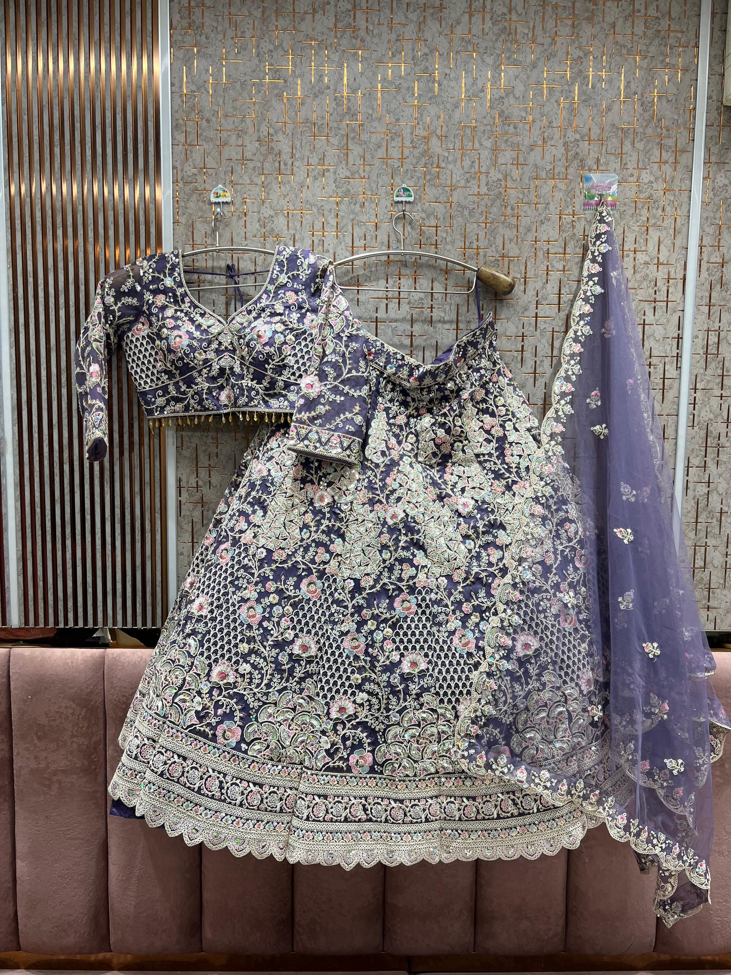 Glamorous Pink Crop Top Lehenga