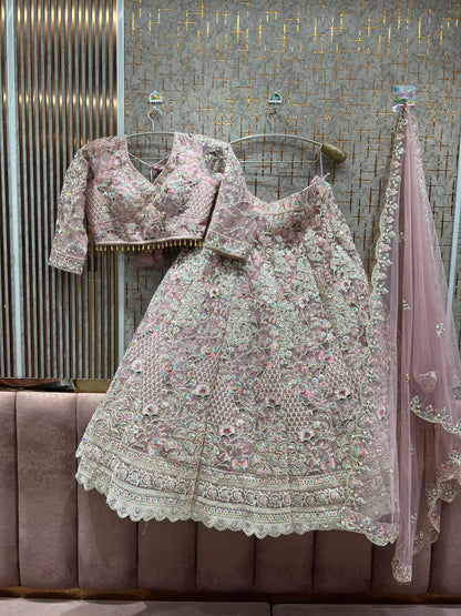 Glamorous Pink Crop Top Lehenga
