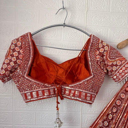 Charming Lavender Silver Crop Top Lehenga