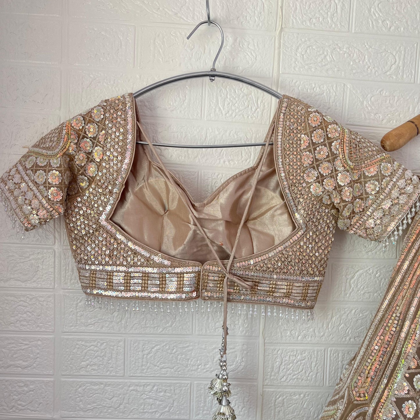 Charming Lavender Silver Crop Top Lehenga