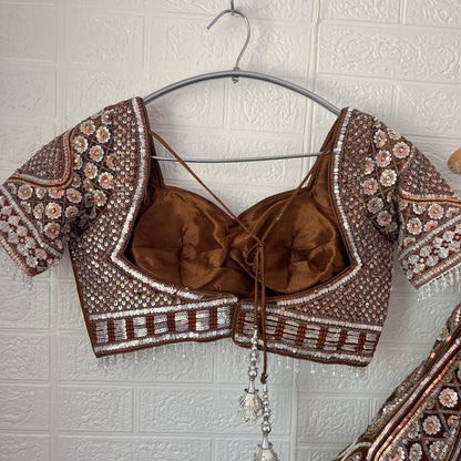 Charming Lavender Silver Crop Top Lehenga