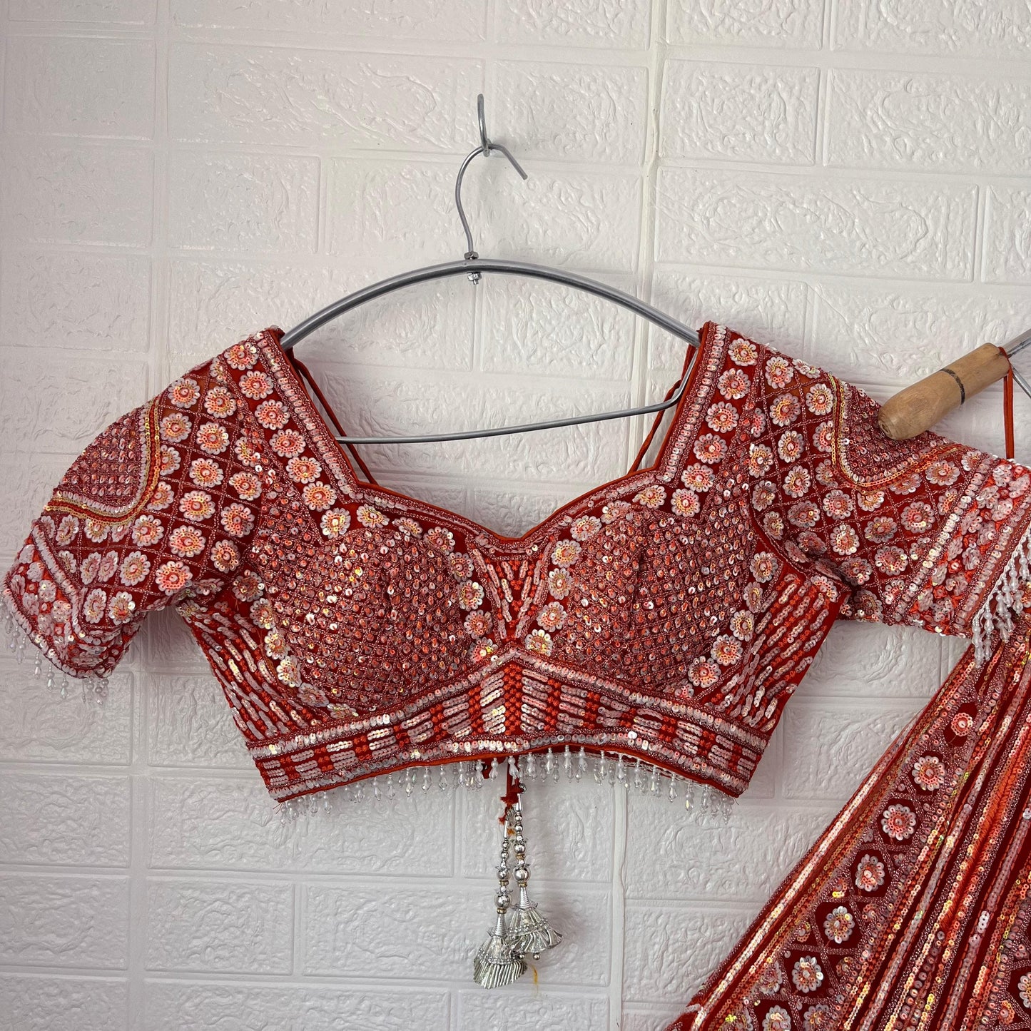 Charming Lavender Silver Crop Top Lehenga