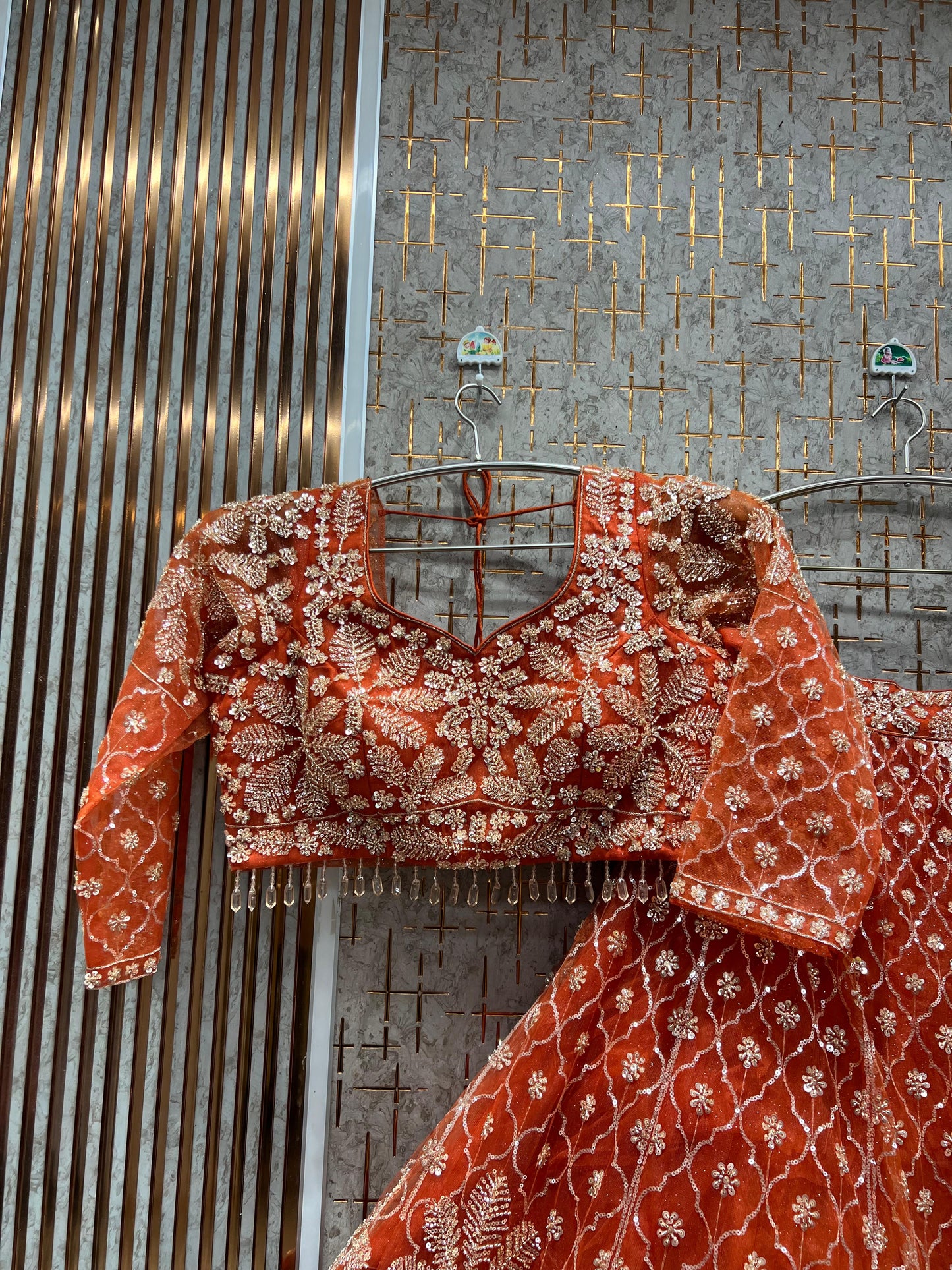 Fabulous Purple Floral Crop Top Lehenga