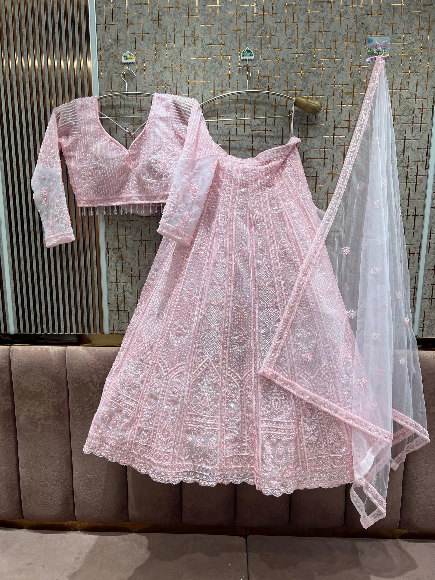 Fantastic black monotone Crop Top Lehenga