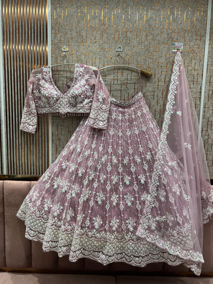 Charming pista green Crop Top Lehenga