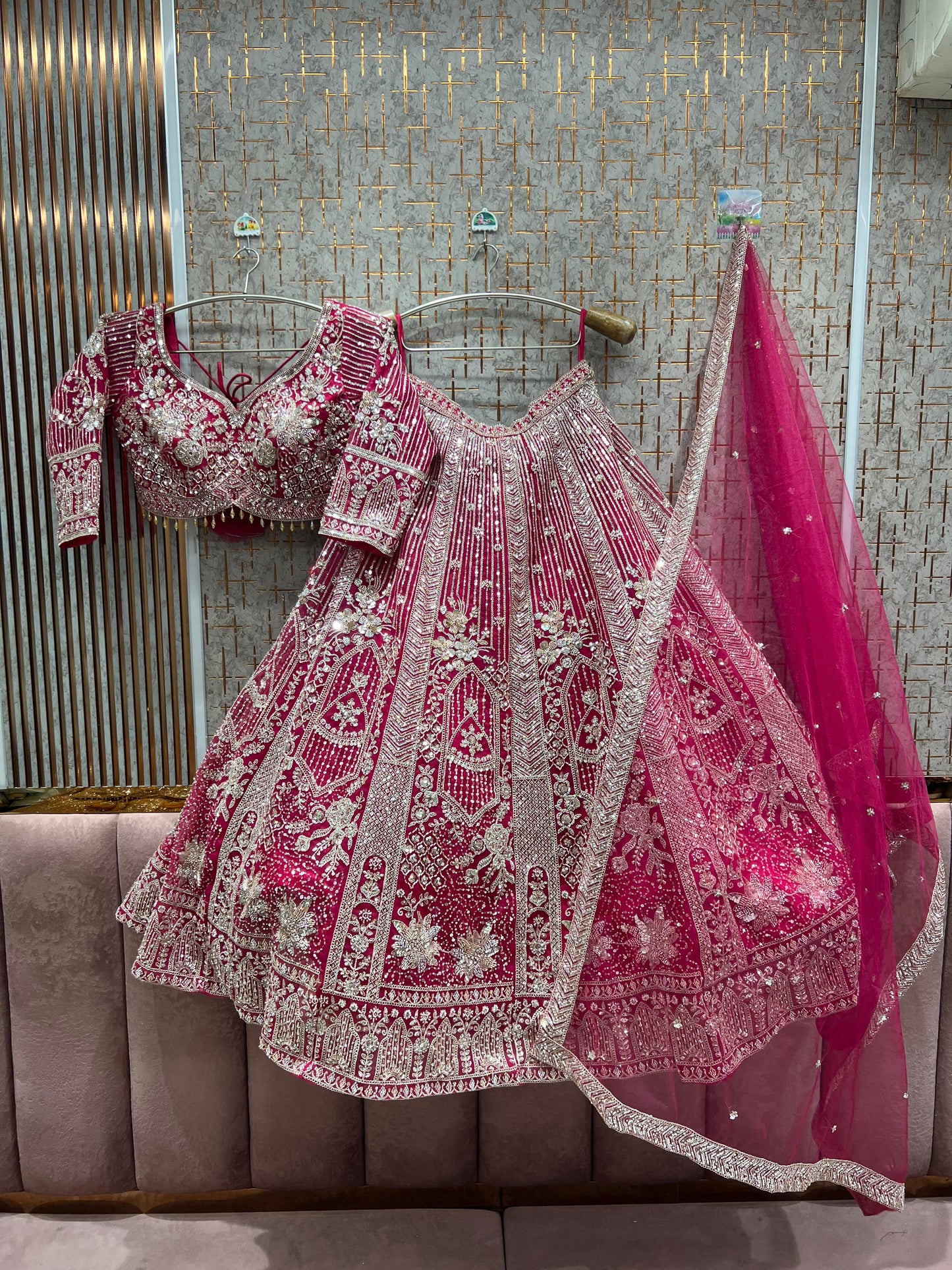 Lavishing Golden peach Crop Top Lehenga