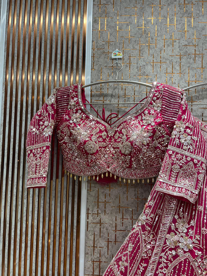 Lavishing Golden peach Crop Top Lehenga