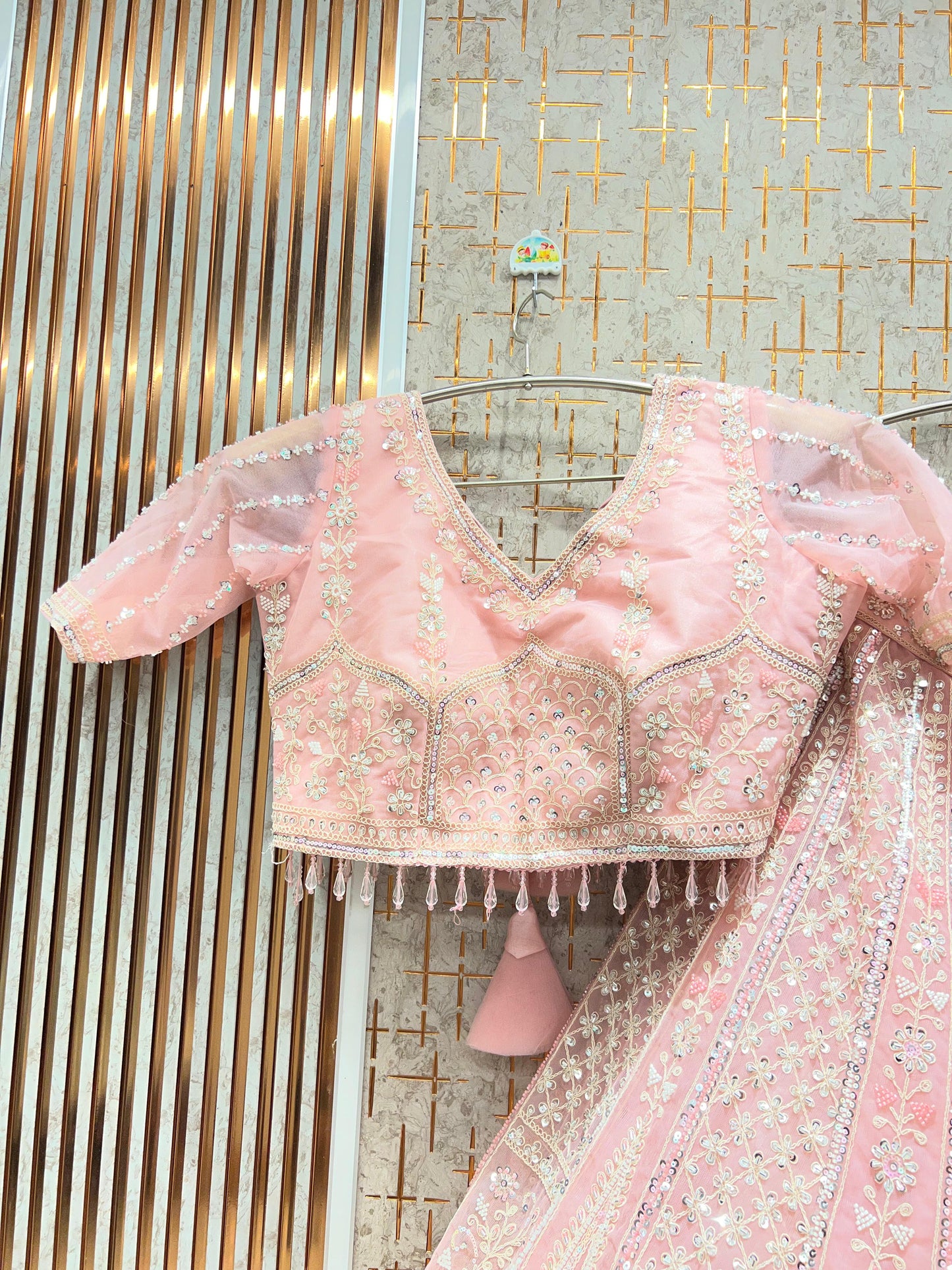 Astonishing Pista green Crop Top Lehenga