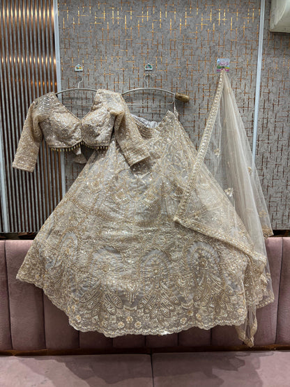 Glamorous Baby pink Crop Top Lehenga