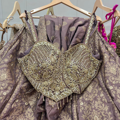 Fantastic Onion pink Crop top Lehenga