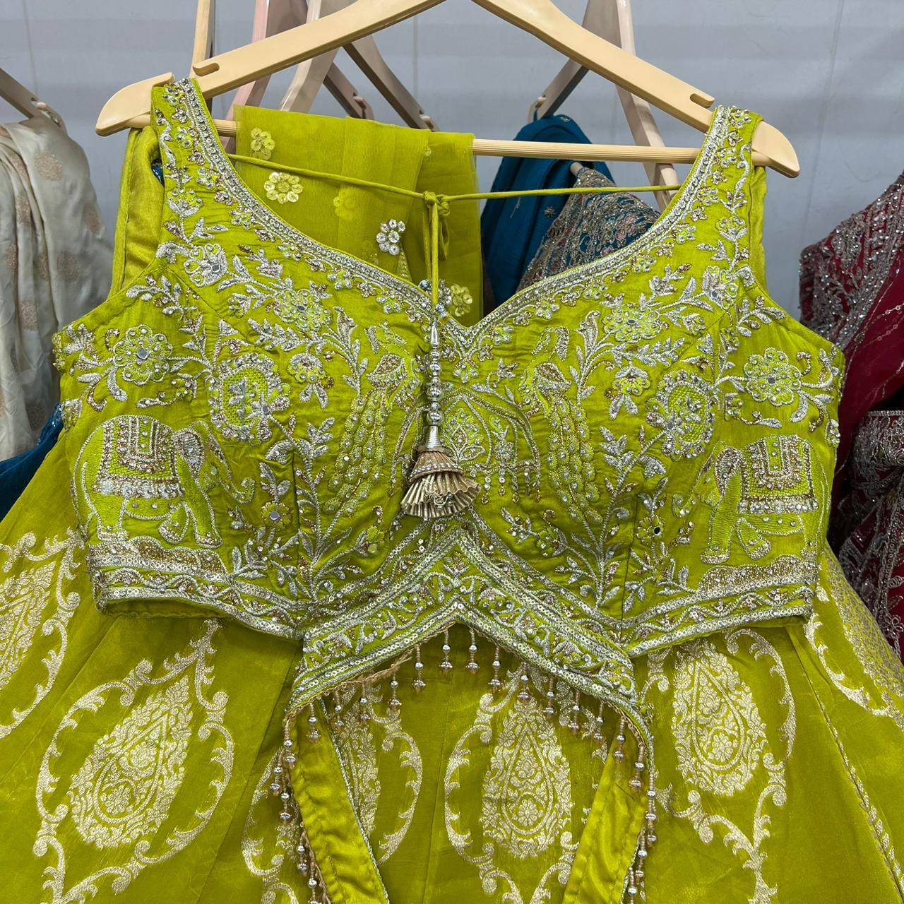 Fabulous yellow Haldi mehendi Crop top Lehenga