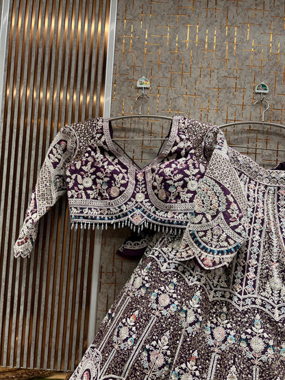 Glamorous yellow peacock crop top Lehenga