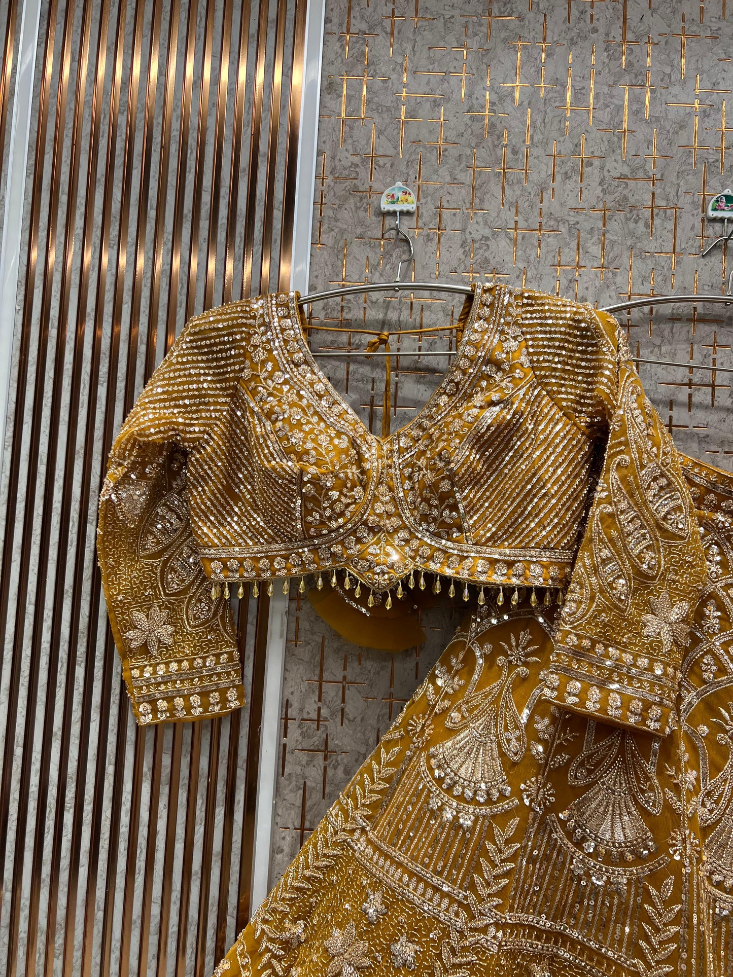 Stunning Baby pink peacock Crop Top Lehenga