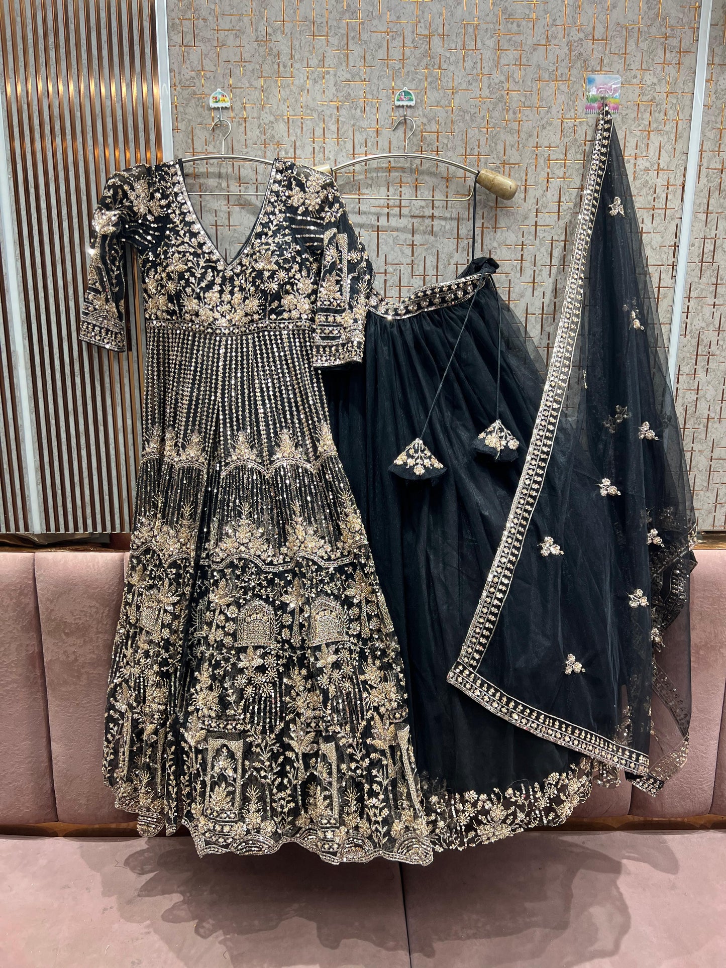 Khoobsurat Hot pink Peplum long Dress Farshi Gaharara Dress Special