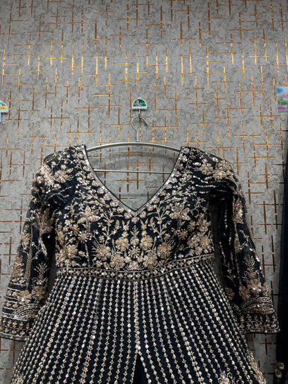 Khoobsurat Hot pink Peplum long Dress Farshi Gaharara Dress Special