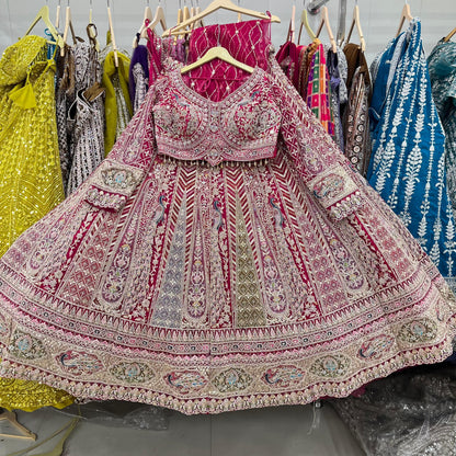 Good looking peacock purple Crop top Lehenga