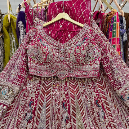 Good looking peacock purple Crop top Lehenga