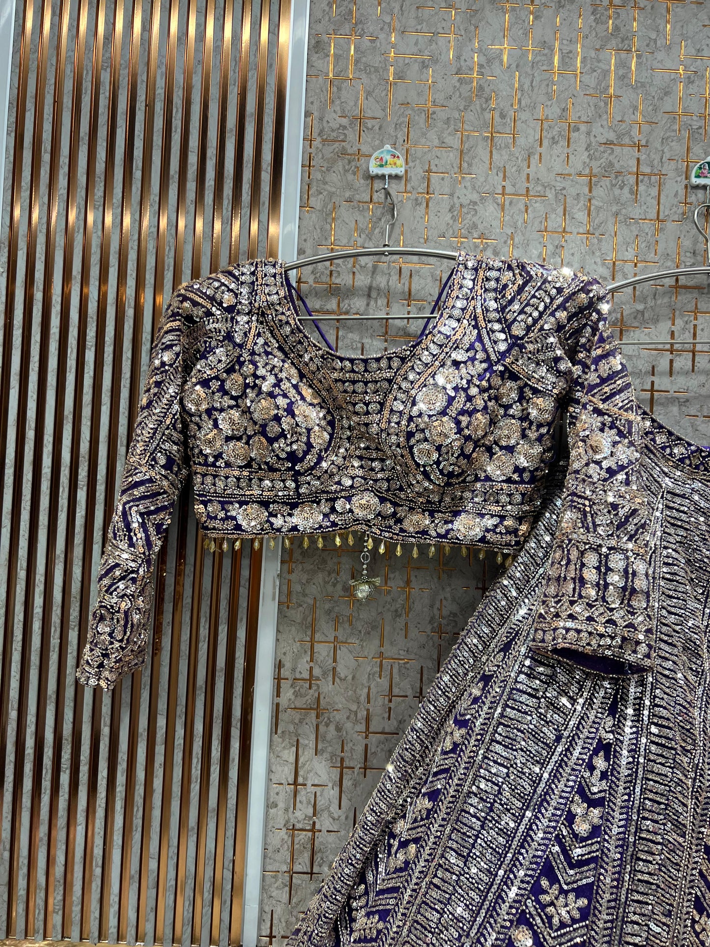 Beautiful Purple Crop top Lehenga