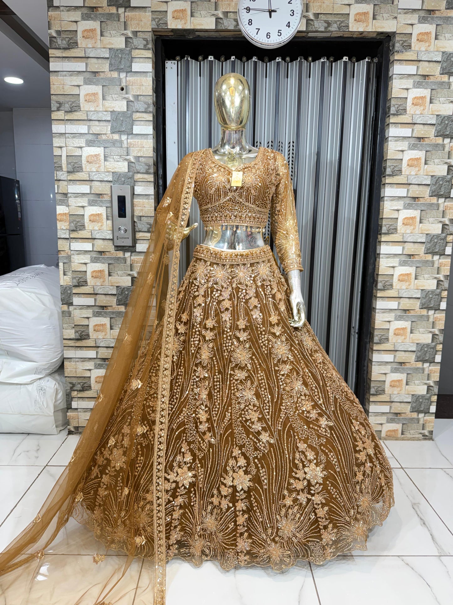 Khoobsurat Purple Hot pink Orange Sky blue Golden Red Crop top Lehenga