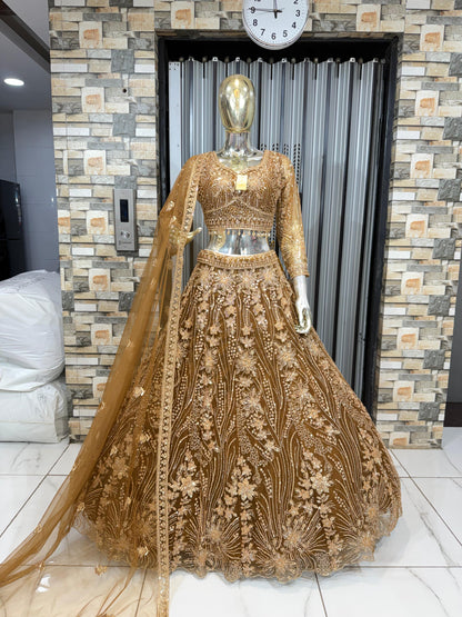 Khoobsurat Purple Hot pink Orange Sky blue Golden Red Crop top Lehenga