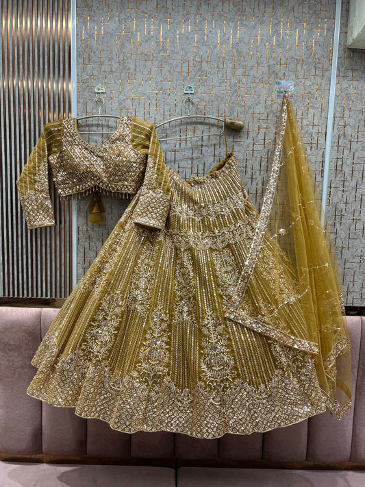 Amazing yellow Crop top Lehenga