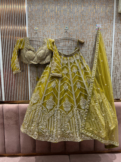 Fabulous Sky blue Crop top Ready to wear Lehenga